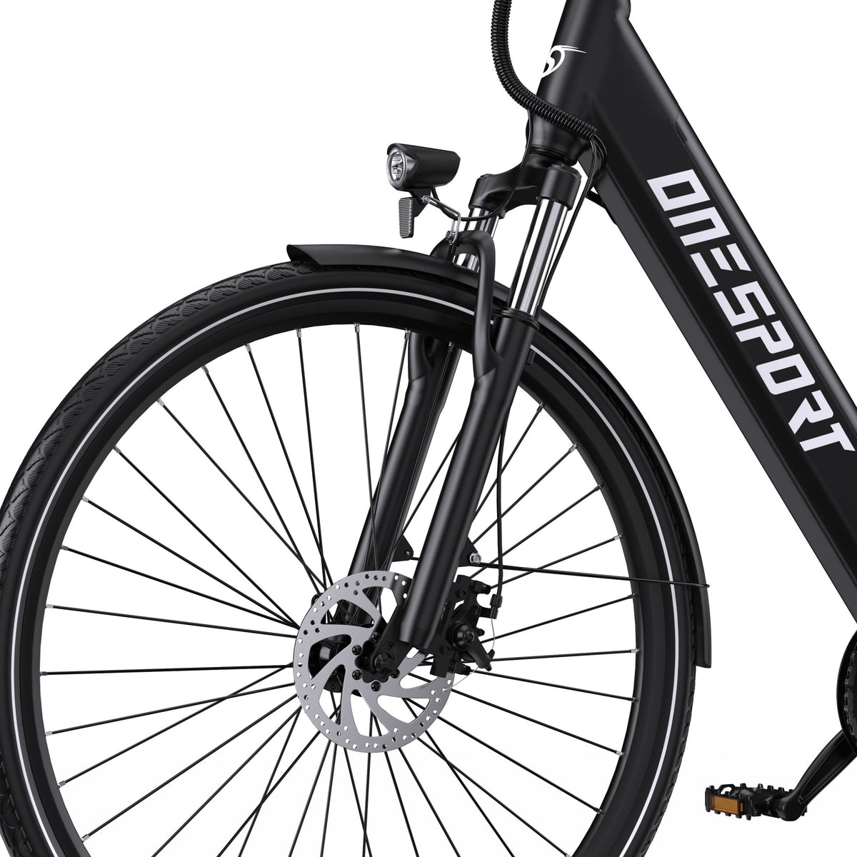 OneSport OT12 front wheel and fork in black