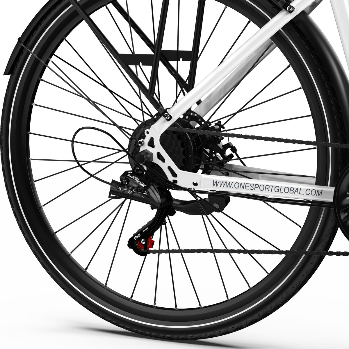 OneSport OT12 gears and chain in white