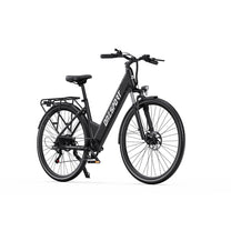 OneSport OT12 e-bike, front three-quarter view in black