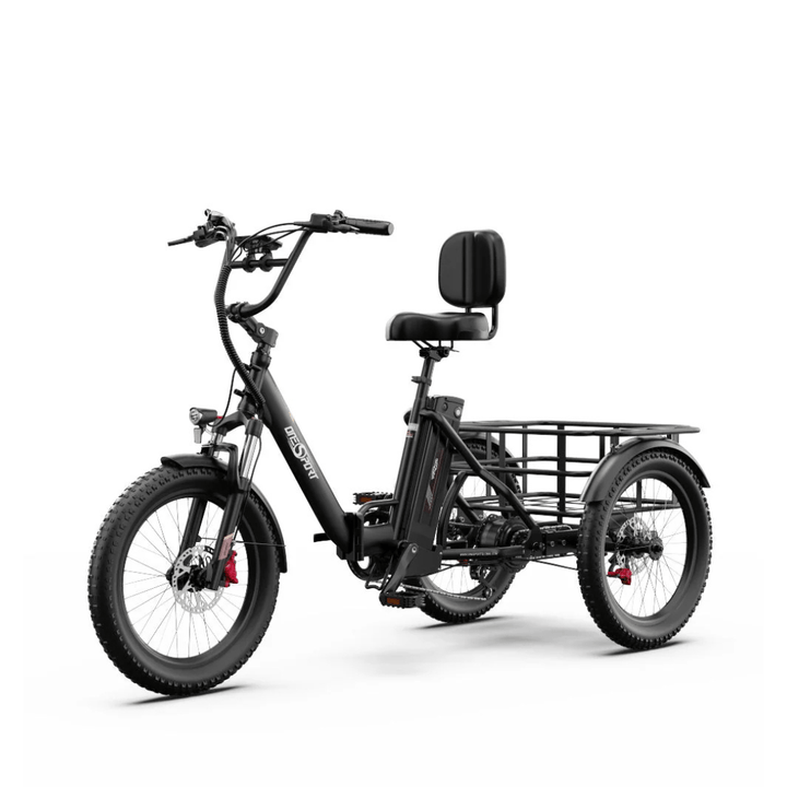 OneSport OT30 Pro electric tricycle, front three-quarter view in black