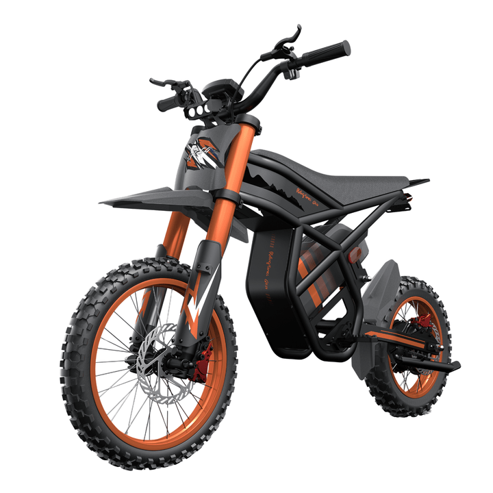 Ridingtimes GT54 electric dirt bike, front three-quarter view
