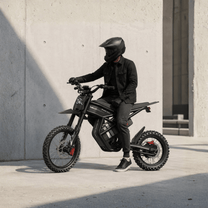 Person riding the Ridingtimes GT54 Pro electric dirt bike in the city