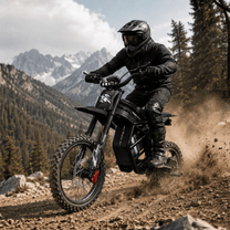 Rider taking the Ridingtimes GT54 Pro electric dirt bike off-road