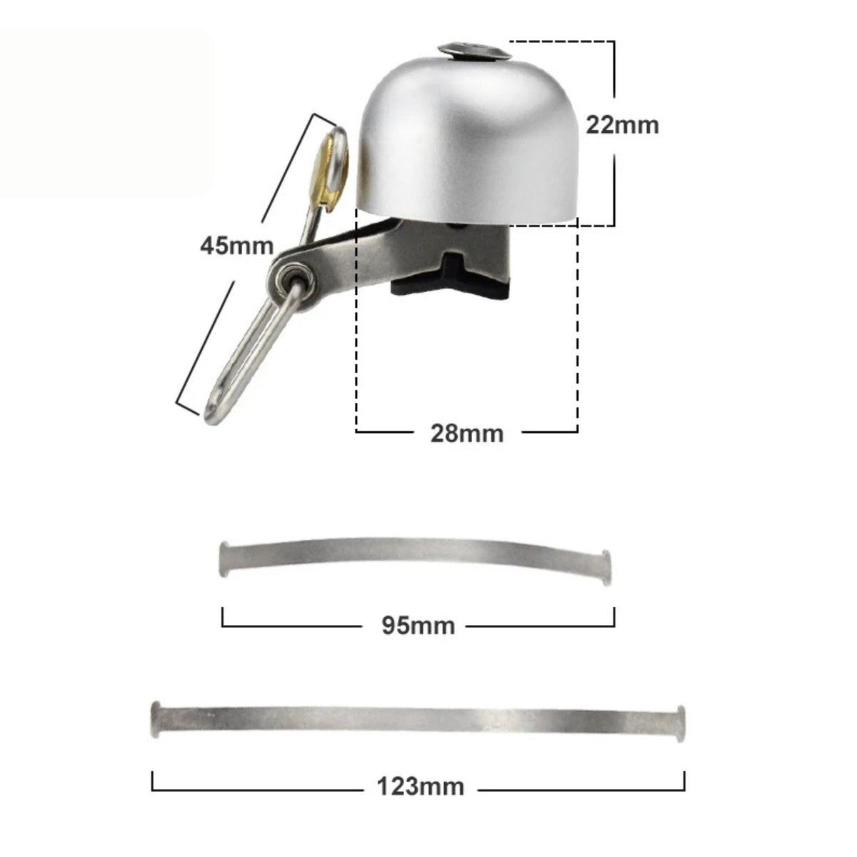 Dimensions: bicycle bell Retro Edition in silver