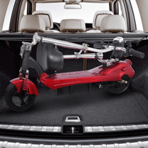 Folded SEEDREAM M5 electric scooter in a car boot