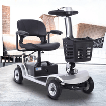 SEEDREAM S-02 mobility scooter, front three-quarter view in silver