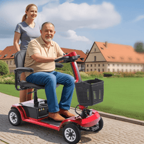 Older man sitting in the SEEDREAM S-02 mobility scooter