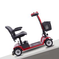 SEEDREAM S-02 mobility scooter seen from the side in red