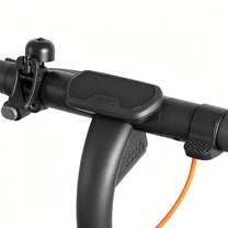 Screen protector for Ninebot E2 in black fitted on the electric scooter