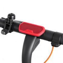 Screen protector for Ninebot E2 in red fitted on the electric scooter