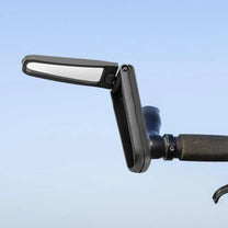 Smart foldable rear-view mirror on the bicycle, angled view