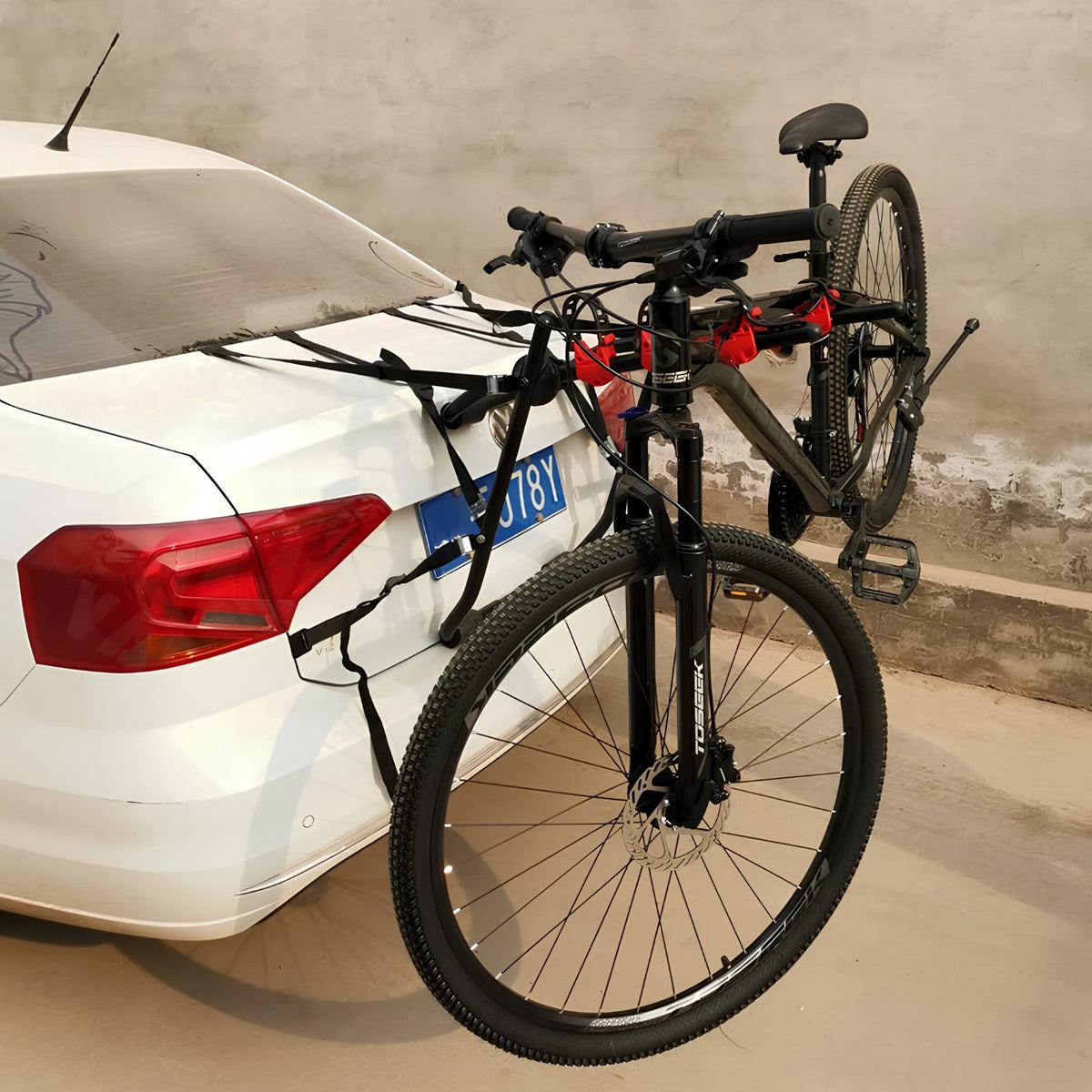 Close-up of smart bike rack Pro with a bike