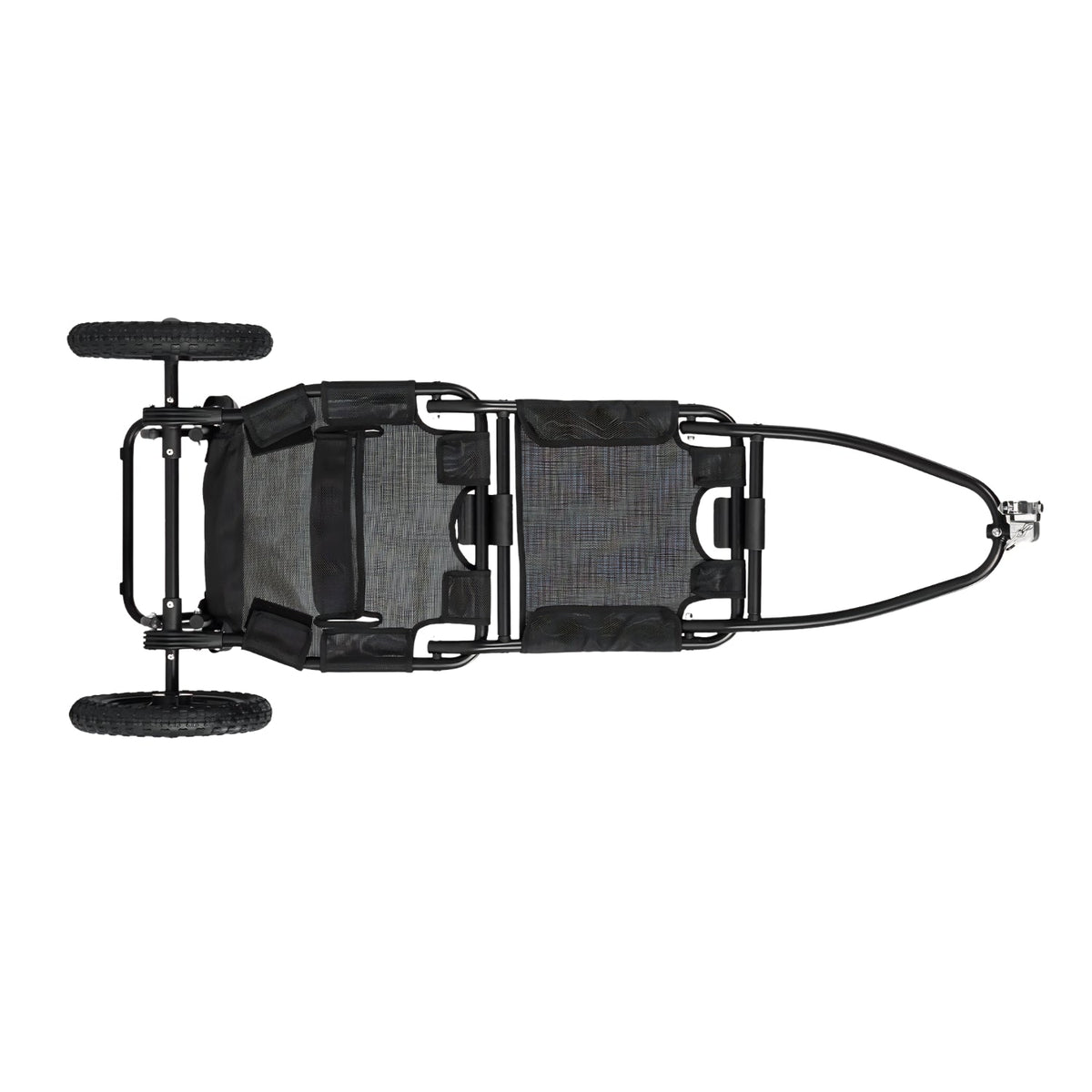 Smart cargo bike trailer in black, top view