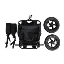 Smart cargo bike trailer in black, disassembled