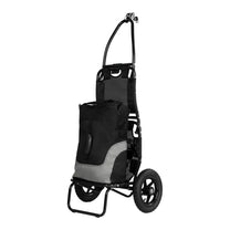 Smart cargo bike trailer in black in hand-cart mode