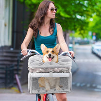 Smart front pet basket in use