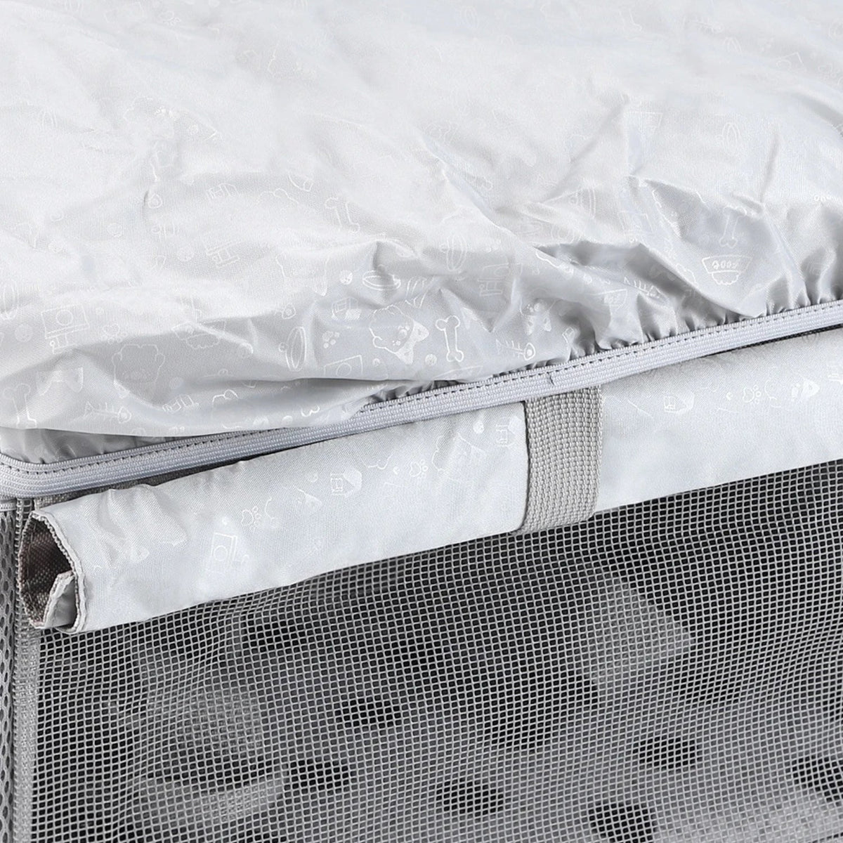 Close-up of smart front pet basket in camouflage