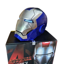 Smart helmet Iron Man Edition in blue on its box