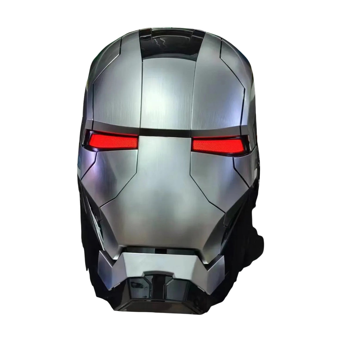 Smart helmet Iron Man Edition in silver, front view