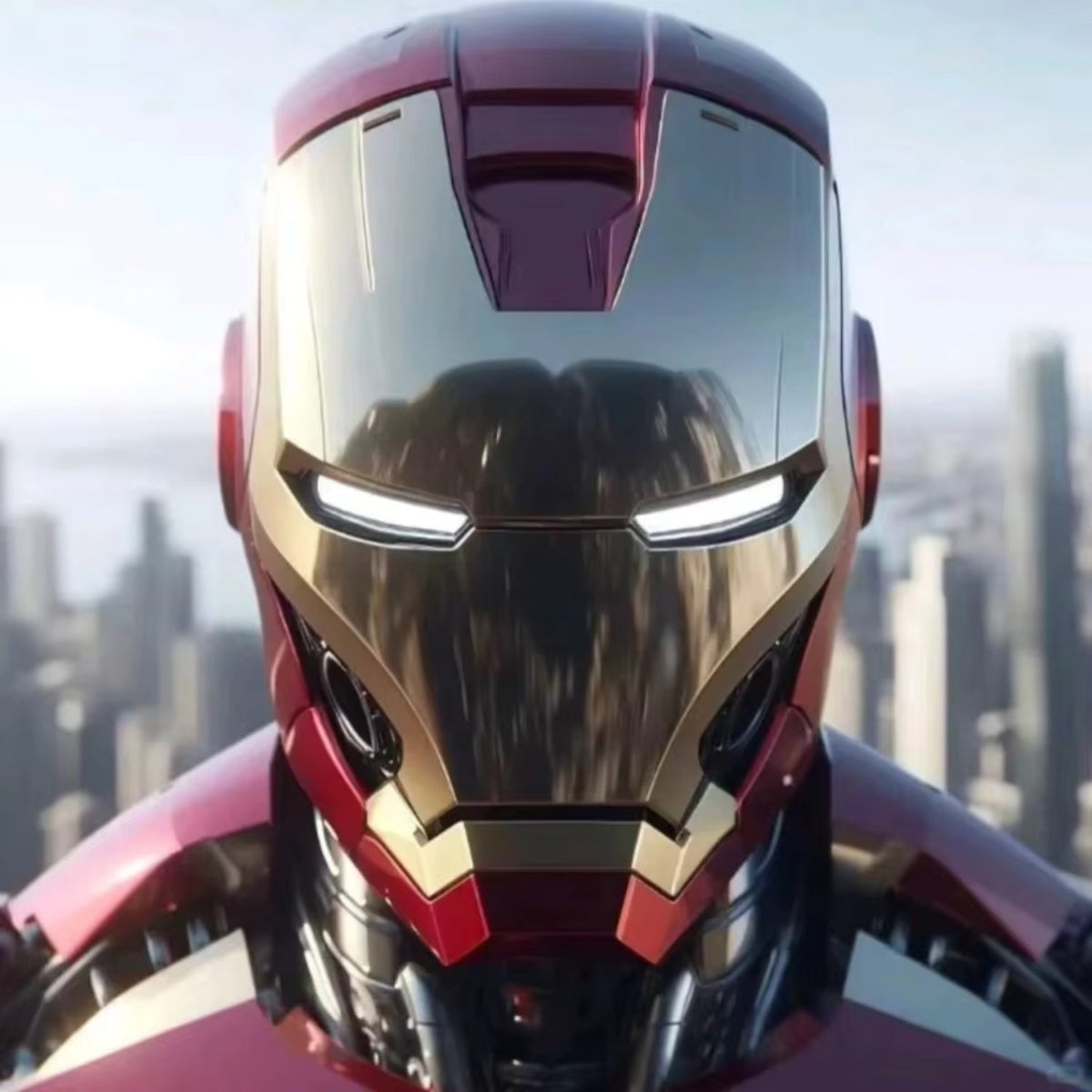 Smart helmet Iron Man Edition, worn by a person