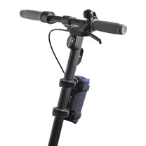 Smart speaker holder on the electric scooter, angled view