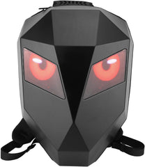 Premium Edition backpack showing red LED eyes on the display