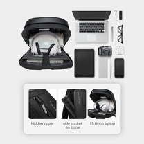 Smart backpack Pro with items that fit inside