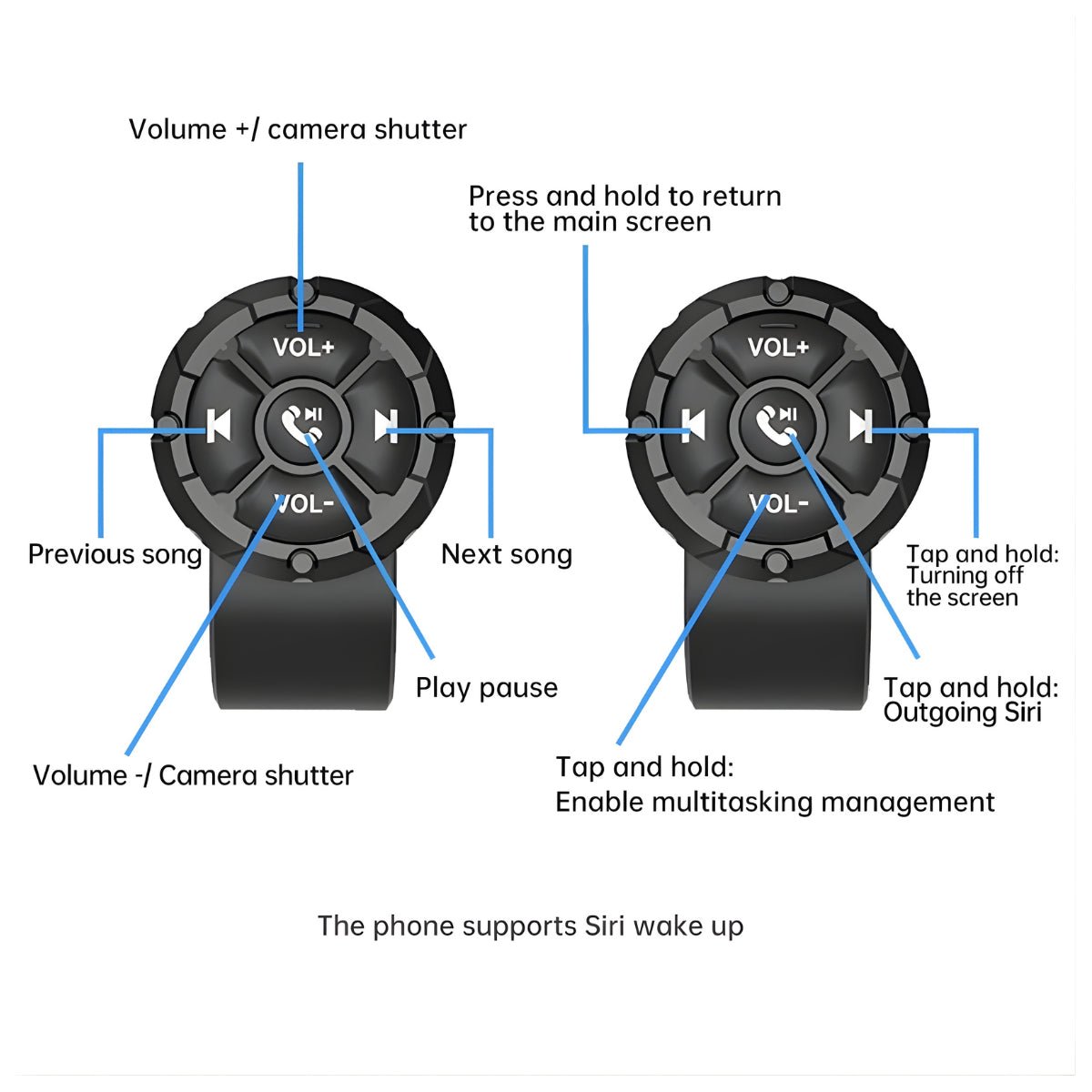 Smart trådlös fjärrkontroll Bluetooth - mediakontroll - Tillbehör - Wheelyshop