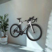 Smart bike wall mount with a bike hung on the wall
