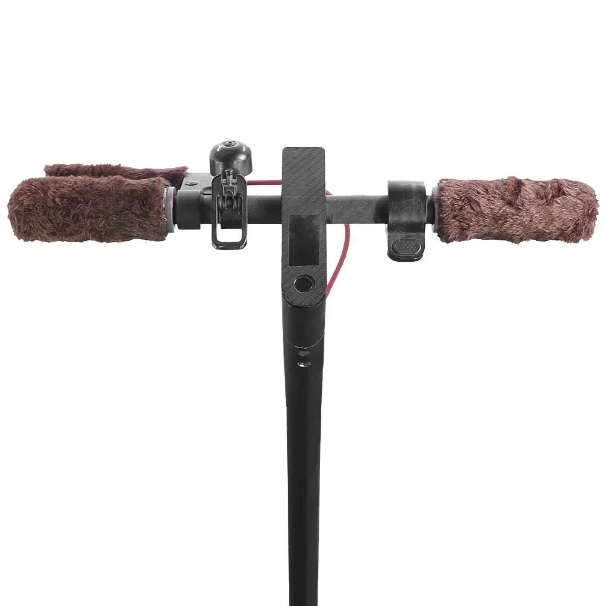 Smart warm-lined handlebar covers in brown mounted on handlebars