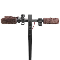 Smart warm-lined handlebar covers in brown mounted on handlebars