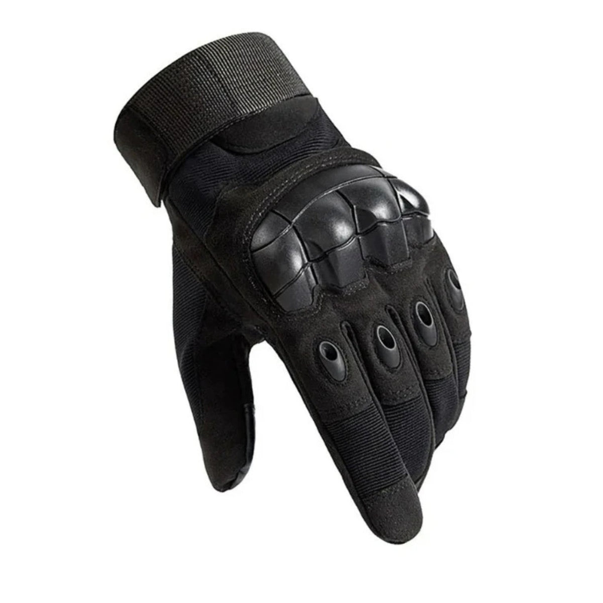 Smart gloves Military Edition in black, angled view