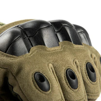 Close-up of smart gloves Military Edition in green