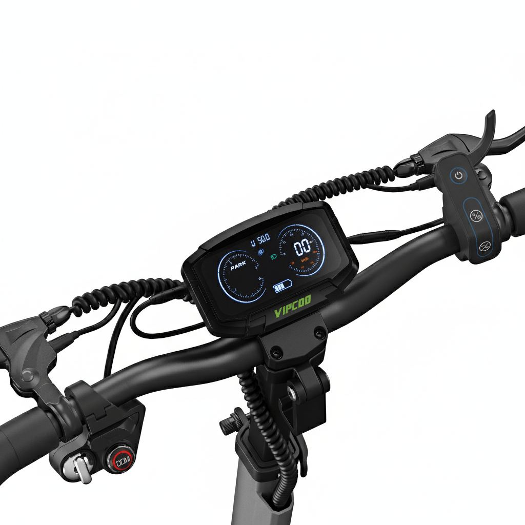 VIPCOO VS6 Pro handlebar with display and controls