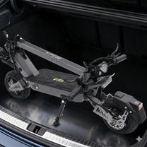 Folded VIPCOO VS9 electric scooter in a car boot