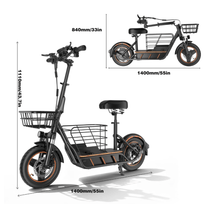 Dimension drawing of the Wheely H14 electric scooter