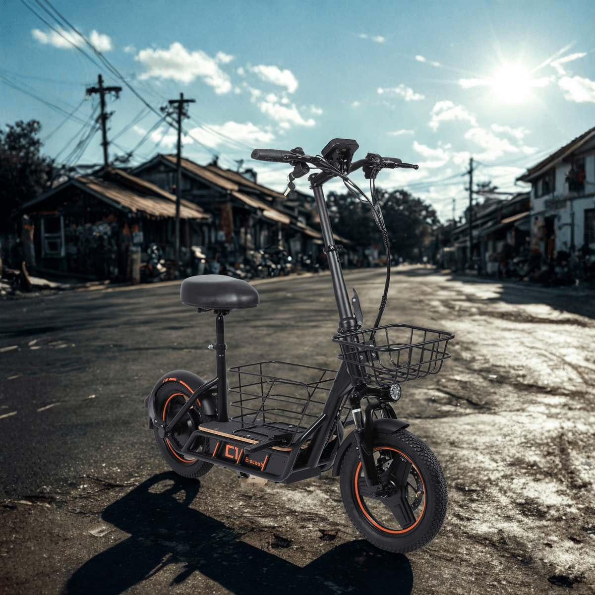 Wheely H14 electric scooter, front three-quarter view