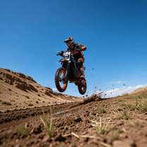 Rider jumping with the Wheely Y88 electric dirt bike