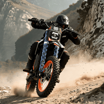 Rider taking the Wheely Y88 electric dirt bike off-road